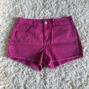 Decree High Waisted Magenta Jean Shorts